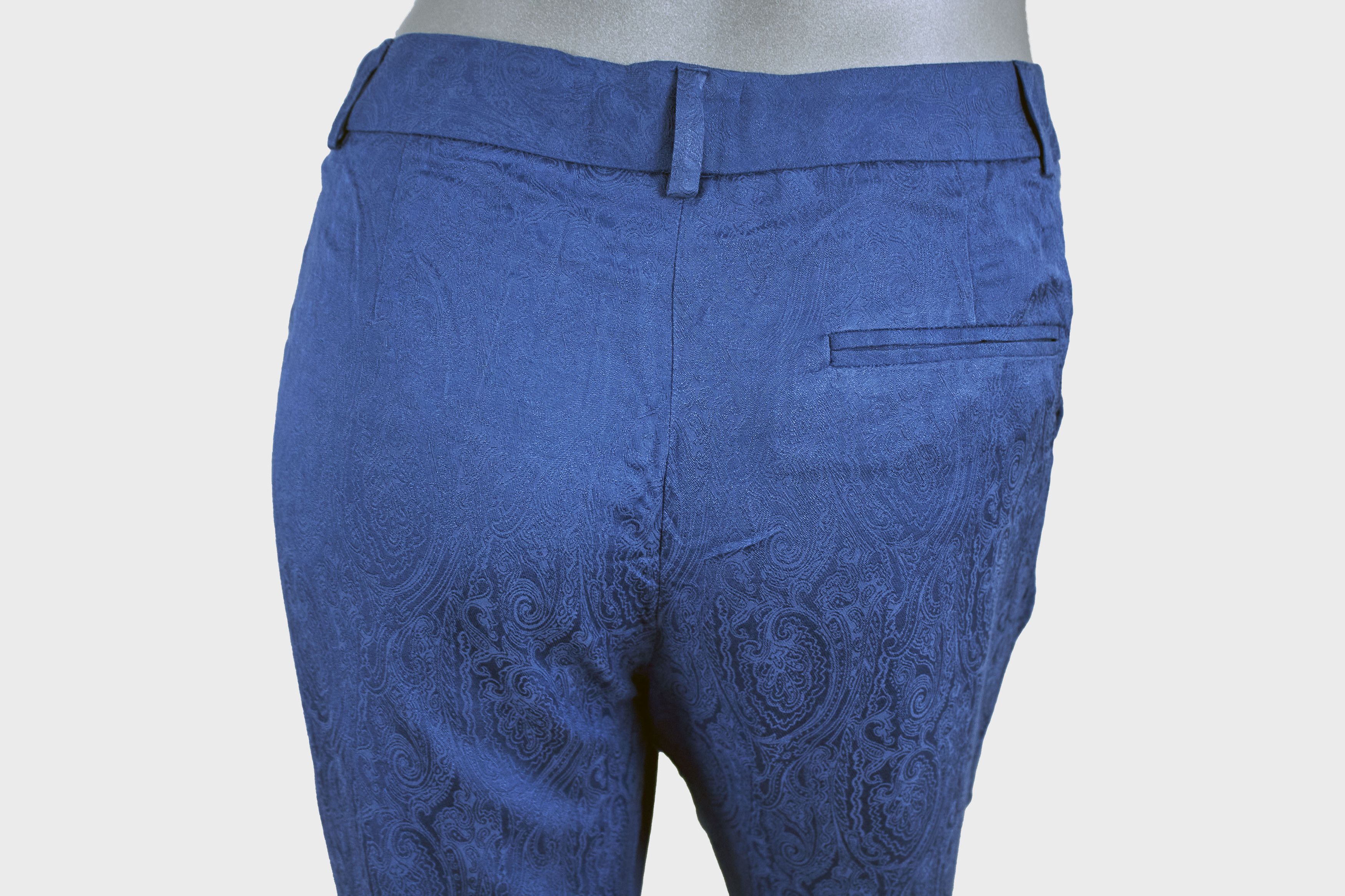 Massimo Dutti Massimo Dutti skinny blue textured women's trousers, pants Size 27" / US 4 / IT 40 - 6 Thumbnail