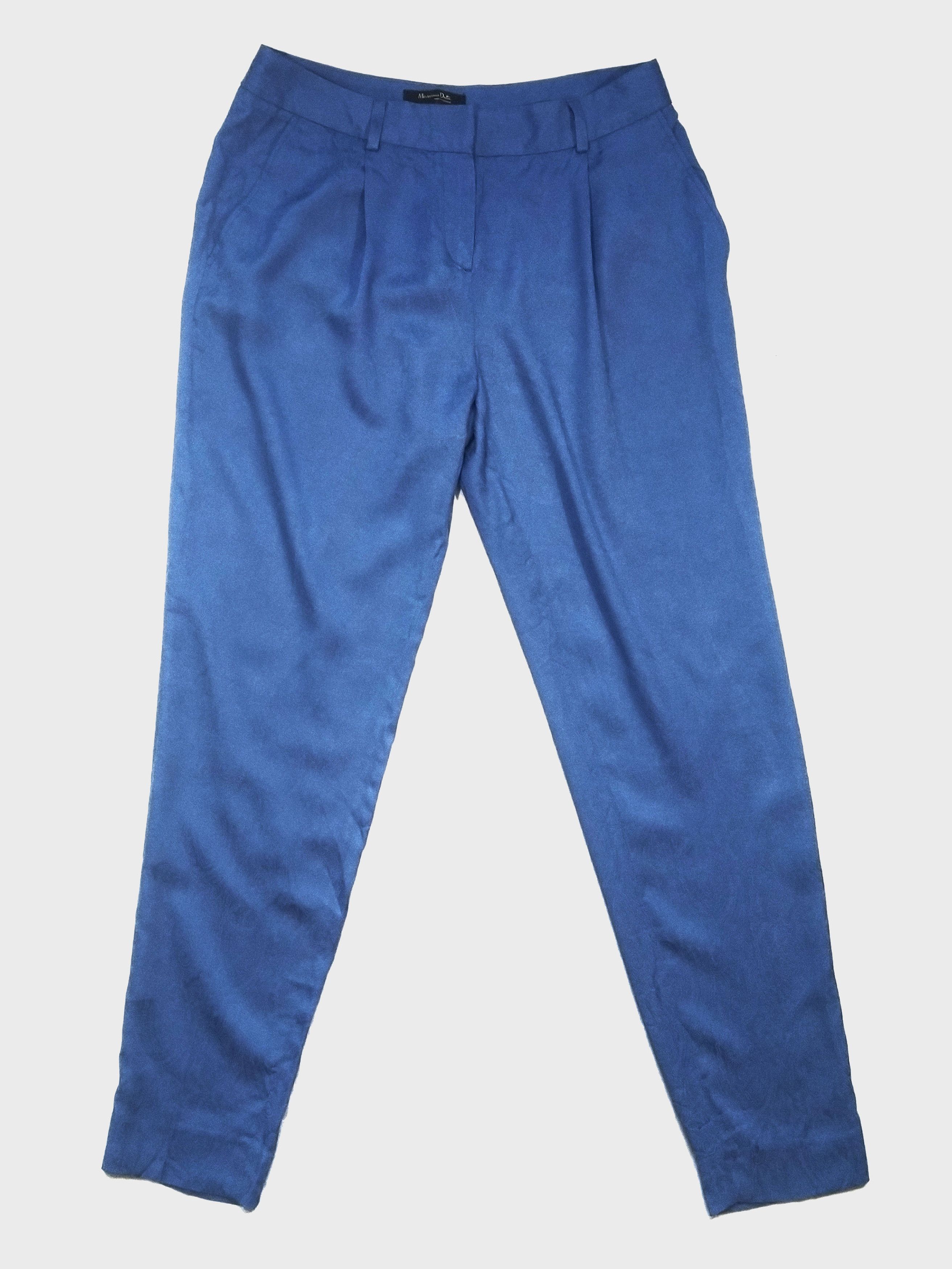 Massimo Dutti Massimo Dutti skinny blue textured women's trousers, pants Size 27" / US 4 / IT 40 - 4 Thumbnail