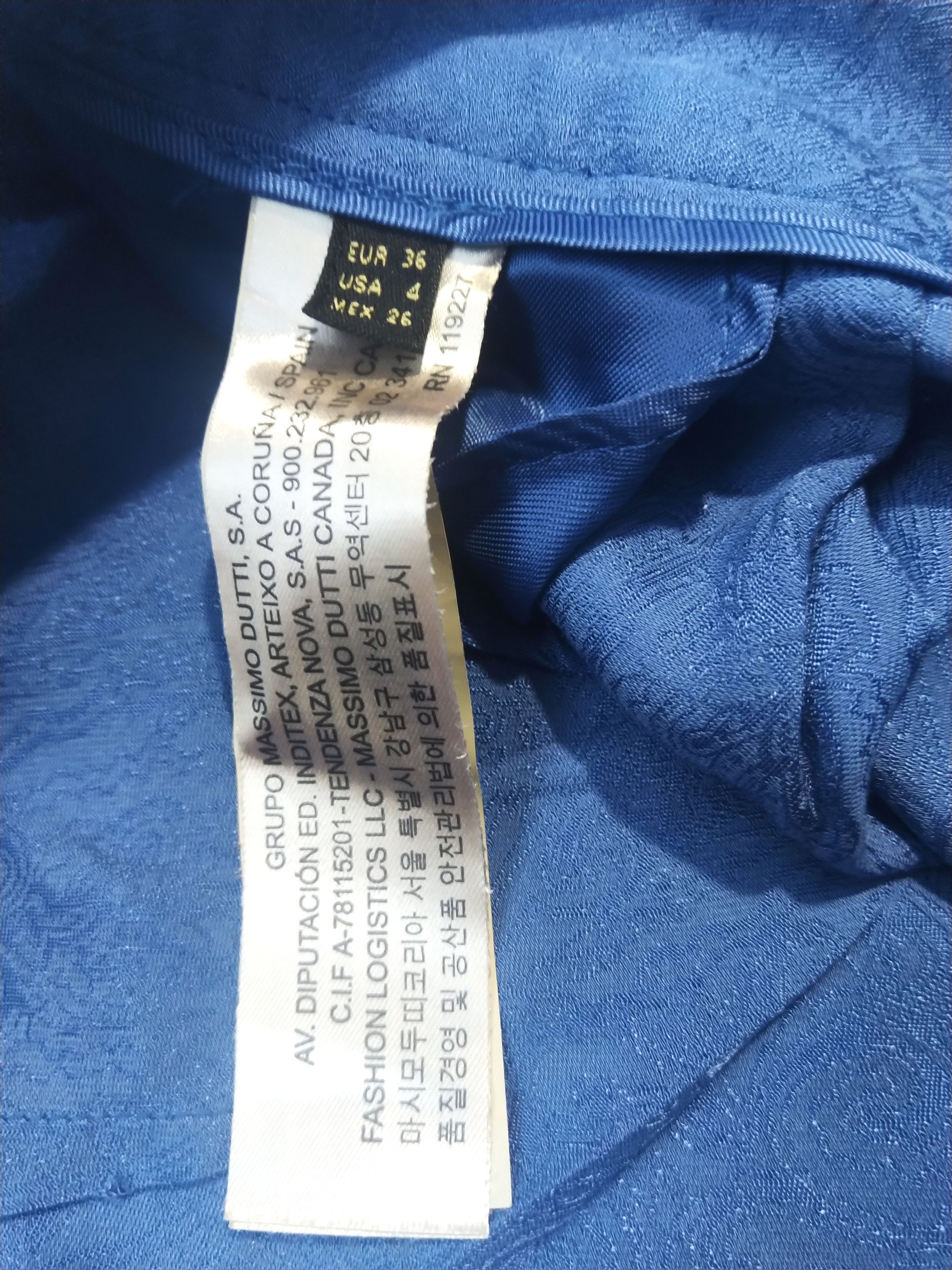 Massimo Dutti Massimo Dutti skinny blue textured women's trousers, pants Size 27" / US 4 / IT 40 - 9 Thumbnail