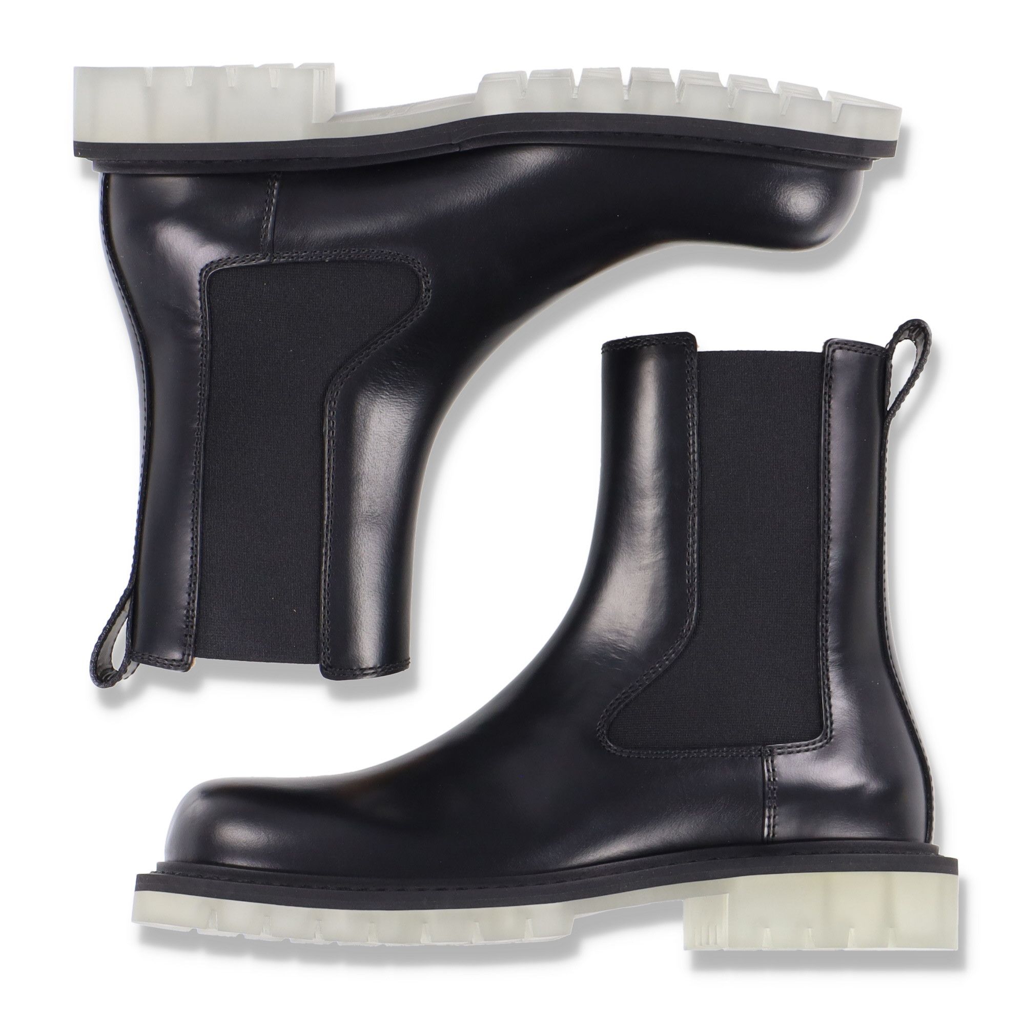 Bottega Veneta Black Leather Clear Sole Chelsea Boots Size US 7 / EU 40 - 5 Thumbnail