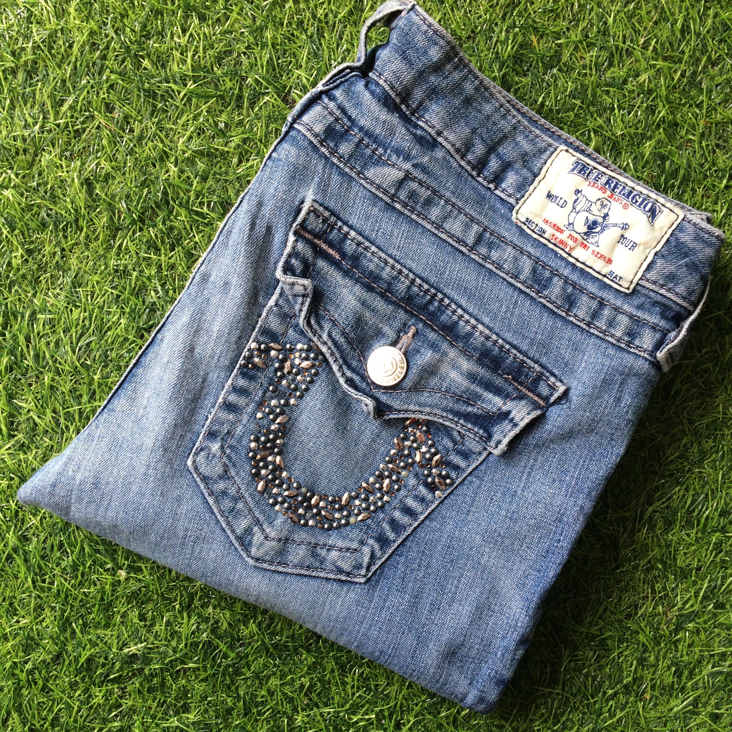 Designer True Religion Jeans Low Waist Section Skinny Seat #D-057 Size US 30 / EU 46 - 8 Thumbnail
