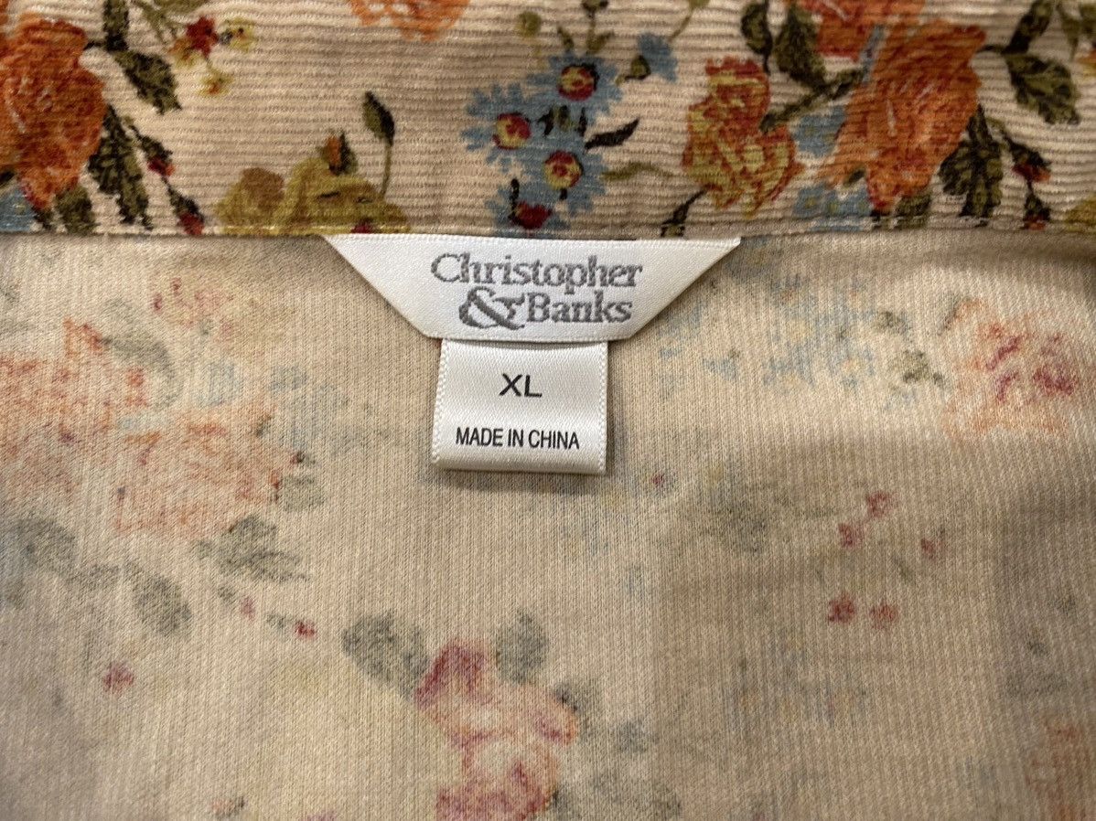 Vintage Christopher & Banks Floral Corduroy Overshirt/Coat Size XL / US 12-14 / IT 48-50 - 3 Thumbnail