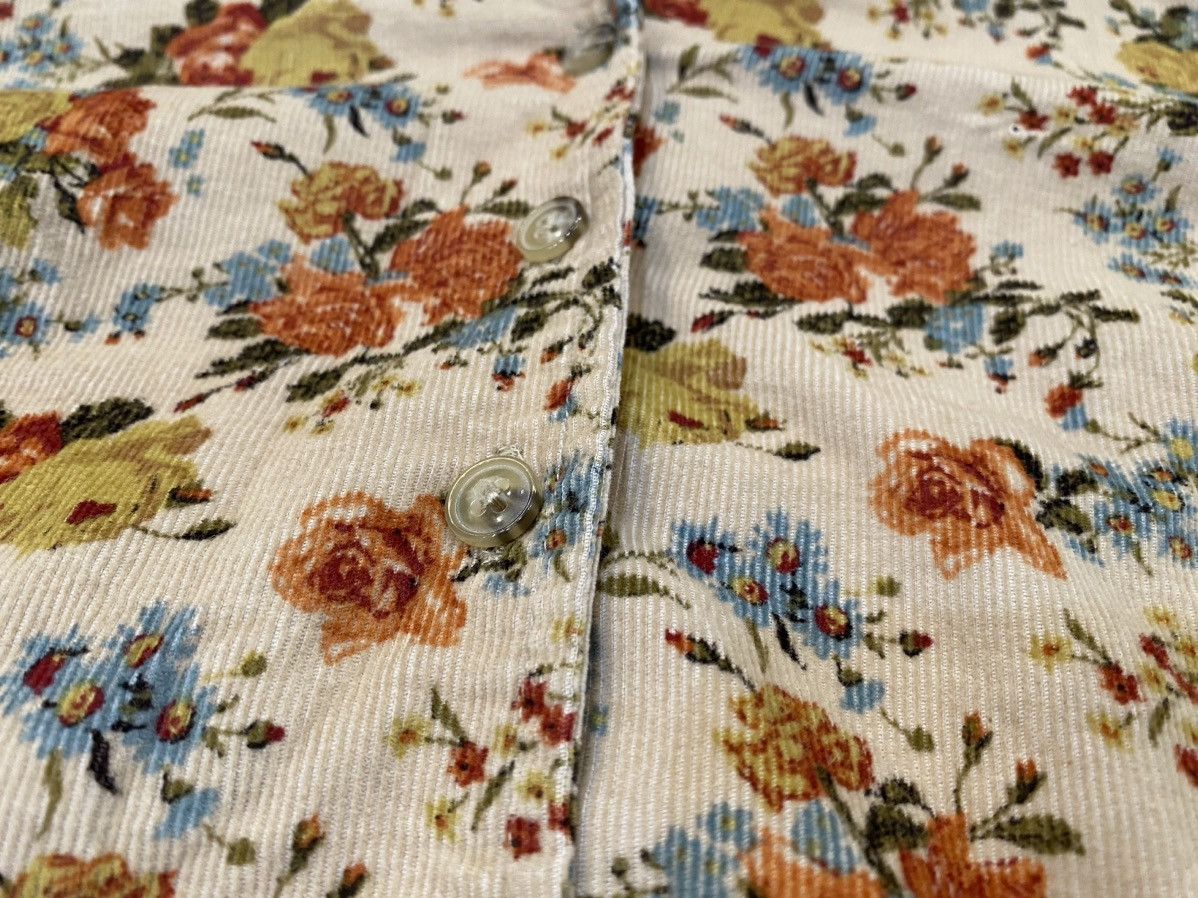 Vintage Christopher & Banks Floral Corduroy Overshirt/Coat Size XL / US 12-14 / IT 48-50 - 2 Thumbnail