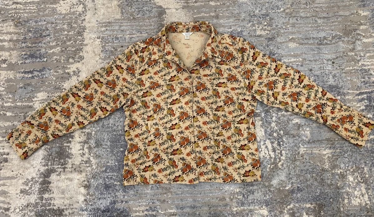 Vintage Christopher & Banks Floral Corduroy Overshirt/Coat Size XL / US 12-14 / IT 48-50 - 1 Thumbnail