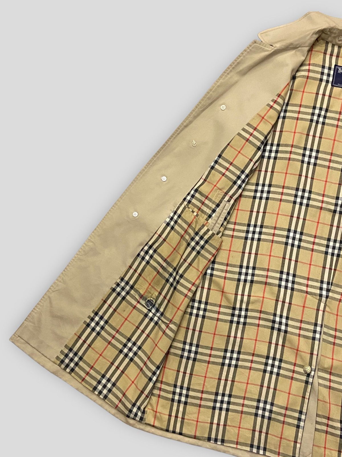 Burberry × Vintage Vintage Burberrys Nova Check Trench Coat Long Jacket Size US S / EU 44-46 / 1 - 8 Thumbnail