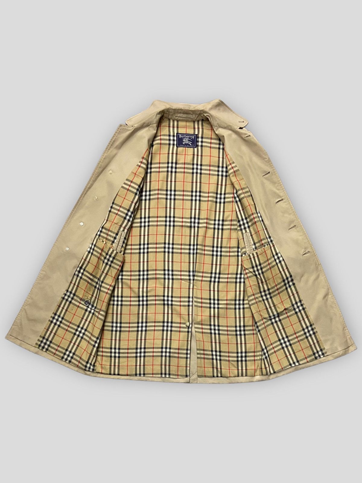 Burberry × Vintage Vintage Burberrys Nova Check Trench Coat Long Jacket Size US S / EU 44-46 / 1 - 6 Thumbnail