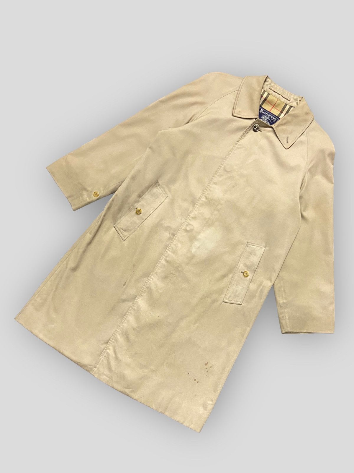 Burberry × Vintage Vintage Burberrys Nova Check Trench Coat Long Jacket Size US S / EU 44-46 / 1 - 3 Thumbnail