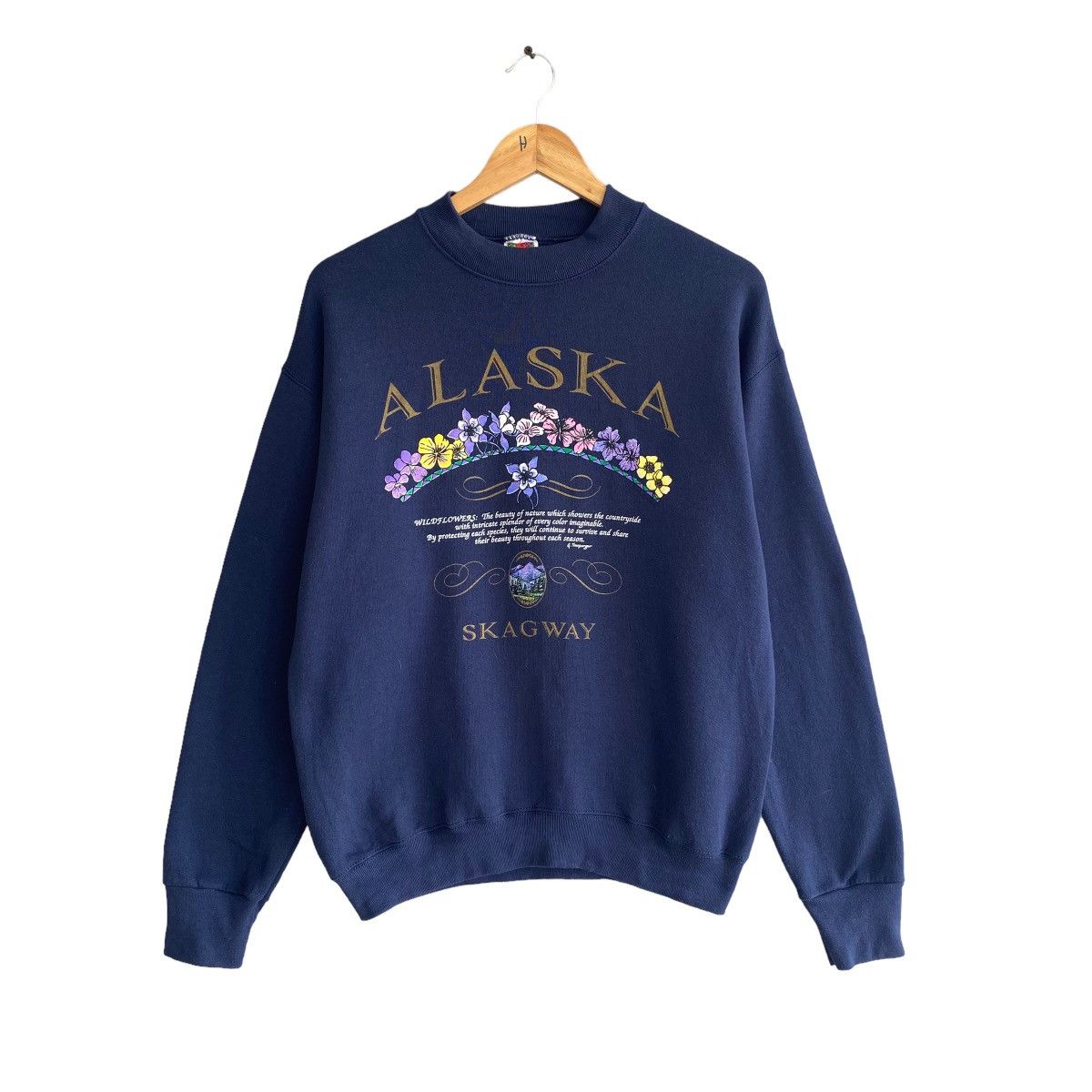 Vintage Alaska Biglogo Print Sweatshirt