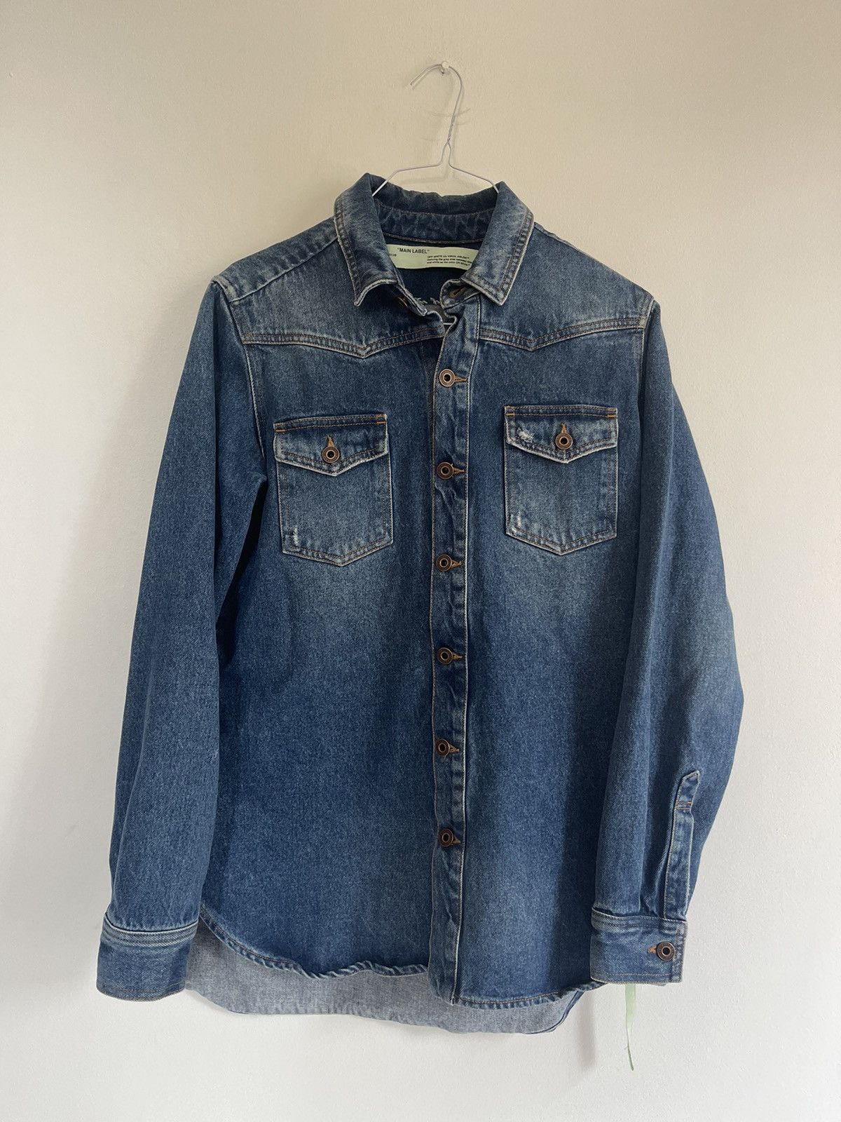 Off-White Off white Diagonal window denim jacket Size US M / EU 48-50 / 2 - 7 Thumbnail