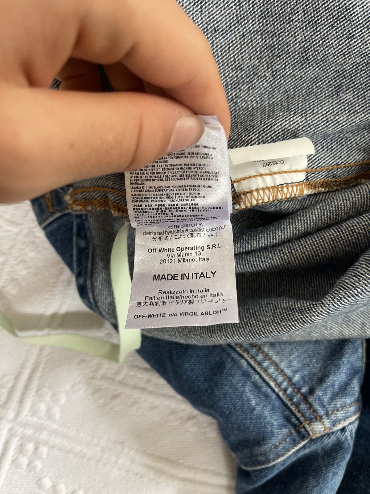 Off-White Off white Diagonal window denim jacket Size US M / EU 48-50 / 2 - 12 Thumbnail
