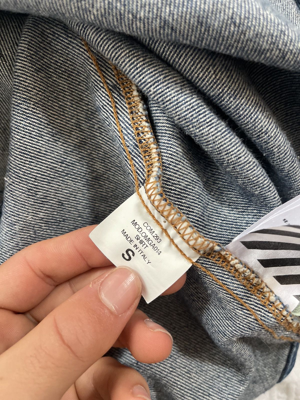 Off-White Off white Diagonal window denim jacket Size US M / EU 48-50 / 2 - 13 Thumbnail