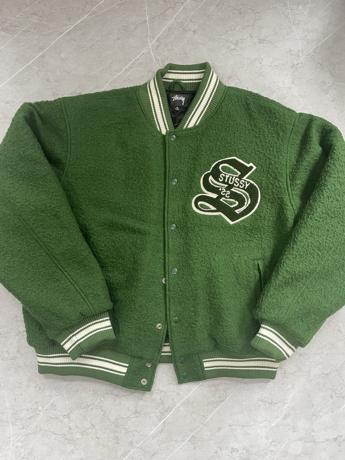 ジャケット・アウター stussy CASENTINO WOOL VARSITY JACKET Buy Stussy Casentino Wool Varsity Jacket 'Black' - 115678