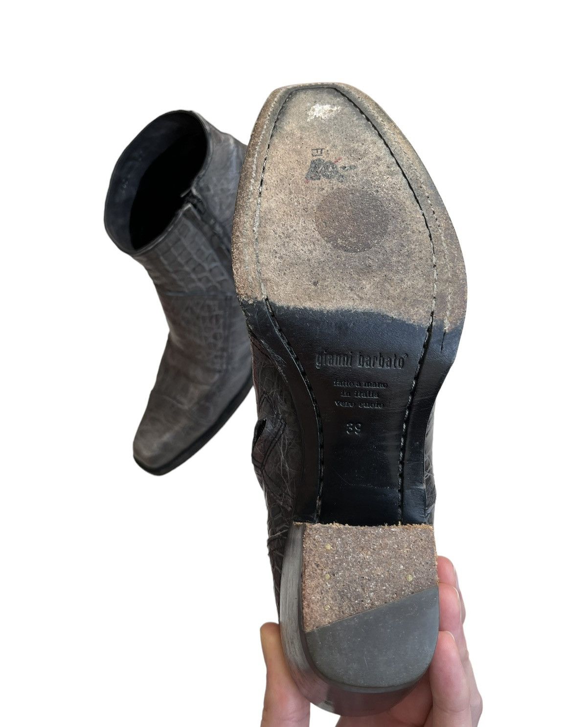 Gianni Barbato × Leather Gianni Barbato Designer Python Leather Cowboy Handmade Boots Size US 6 / EU 39 - 10 Thumbnail