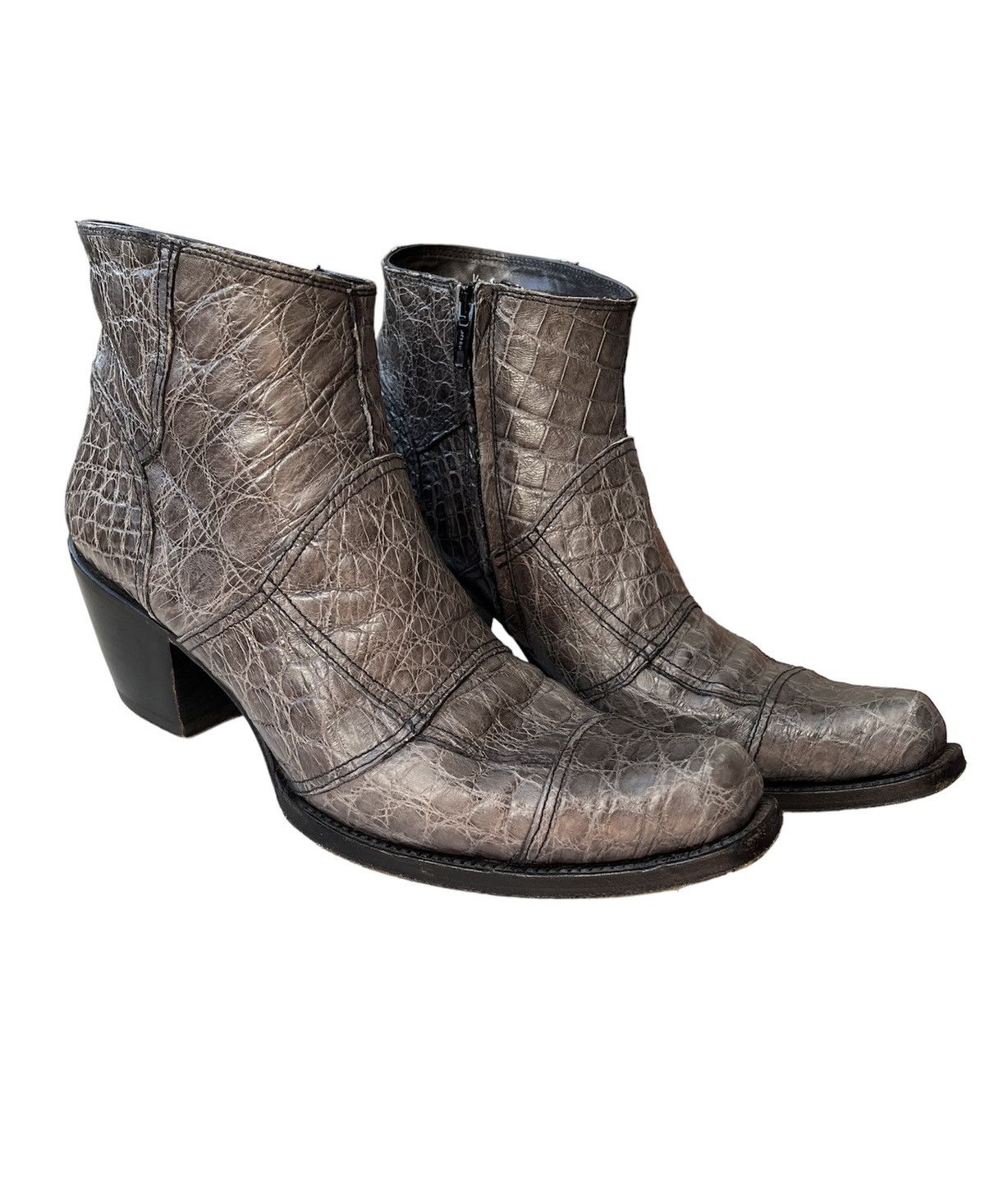 Gianni Barbato × Leather Gianni Barbato Designer Python Leather Cowboy Handmade Boots Size US 6 / EU 39 - 4 Thumbnail