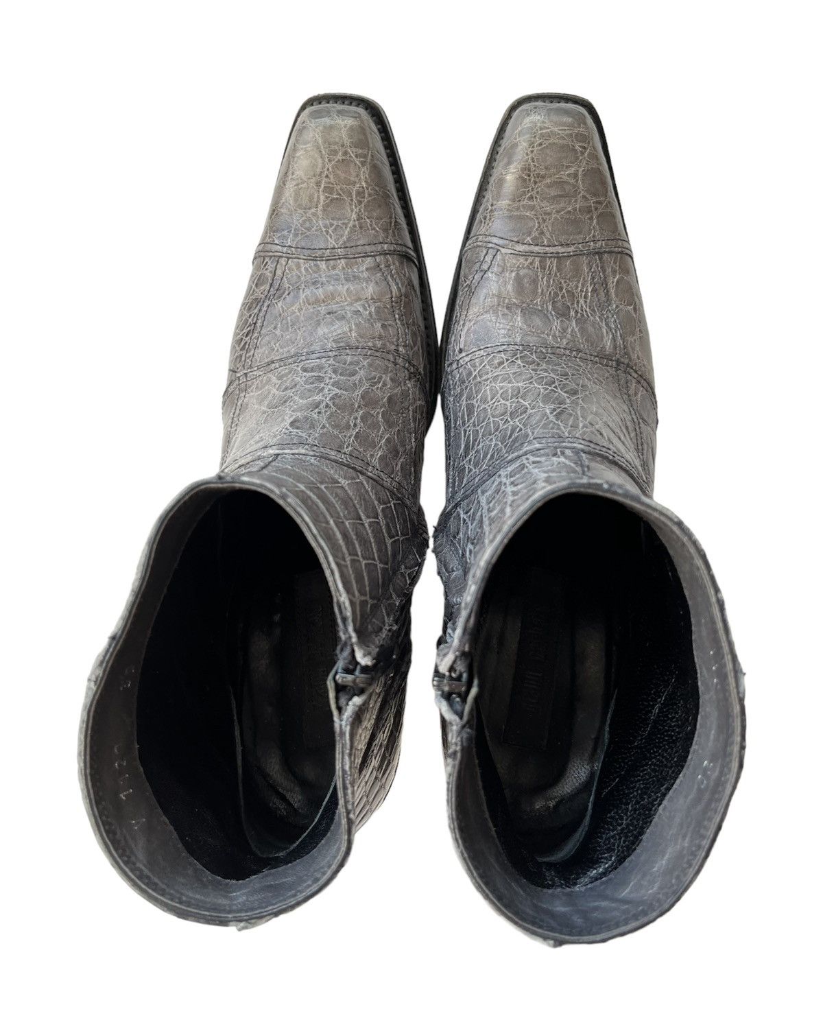 Gianni Barbato × Leather Gianni Barbato Designer Python Leather Cowboy Handmade Boots Size US 6 / EU 39 - 7 Thumbnail