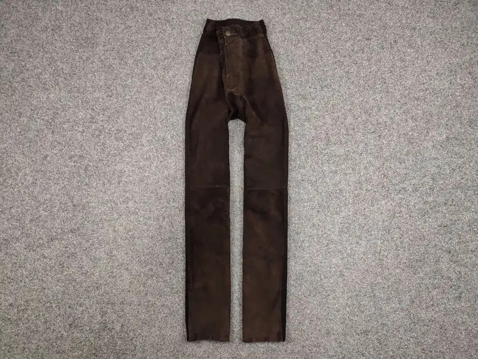 Japanese Brand Vintage Combined women's leather trousers dark brown Pants Size 32" / US 10 / IT 46 - 1 Thumbnail