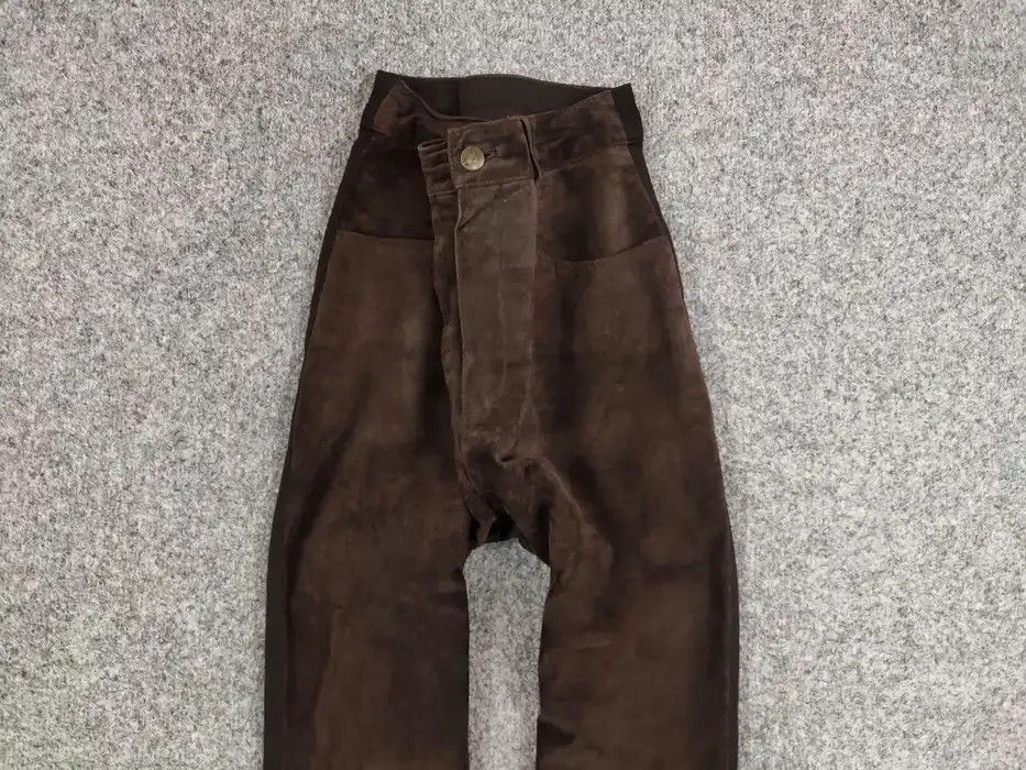 Japanese Brand Vintage Combined women's leather trousers dark brown Pants Size 32" / US 10 / IT 46 - 3 Thumbnail