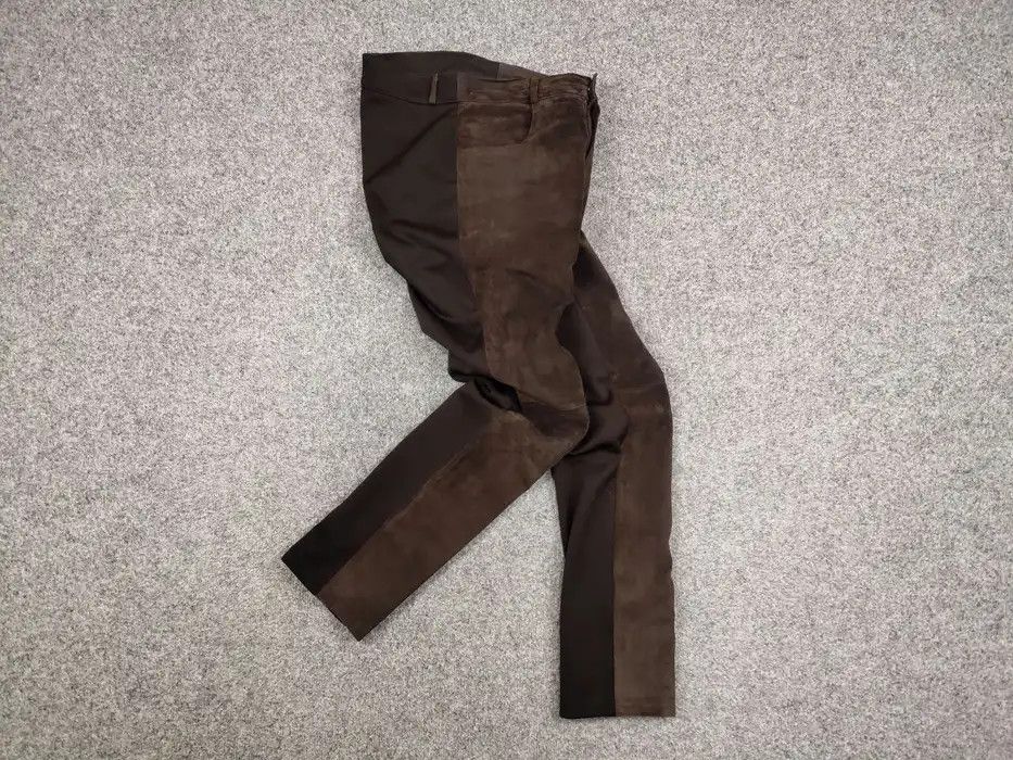 Japanese Brand Vintage Combined women's leather trousers dark brown Pants Size 32" / US 10 / IT 46 - 7 Thumbnail