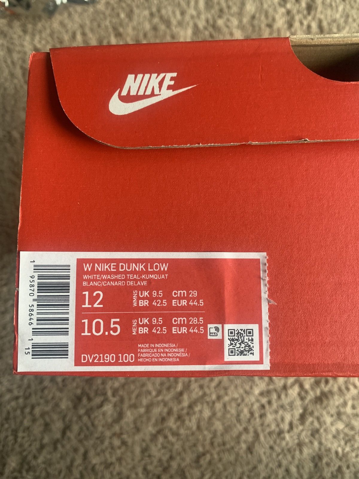 Nike Nike Dunk Low Teal Zeal (M) 10.5 / (W) 12 Size US 10.5 / EU 43-44 - 8 Thumbnail