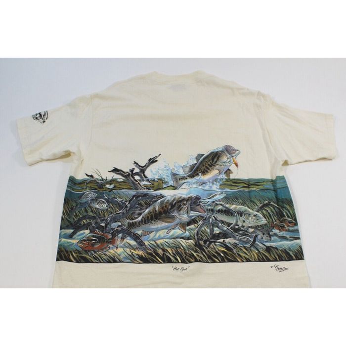 Vintage VTG Environmental Artwear 90s Single Stitch Bass Fishing
