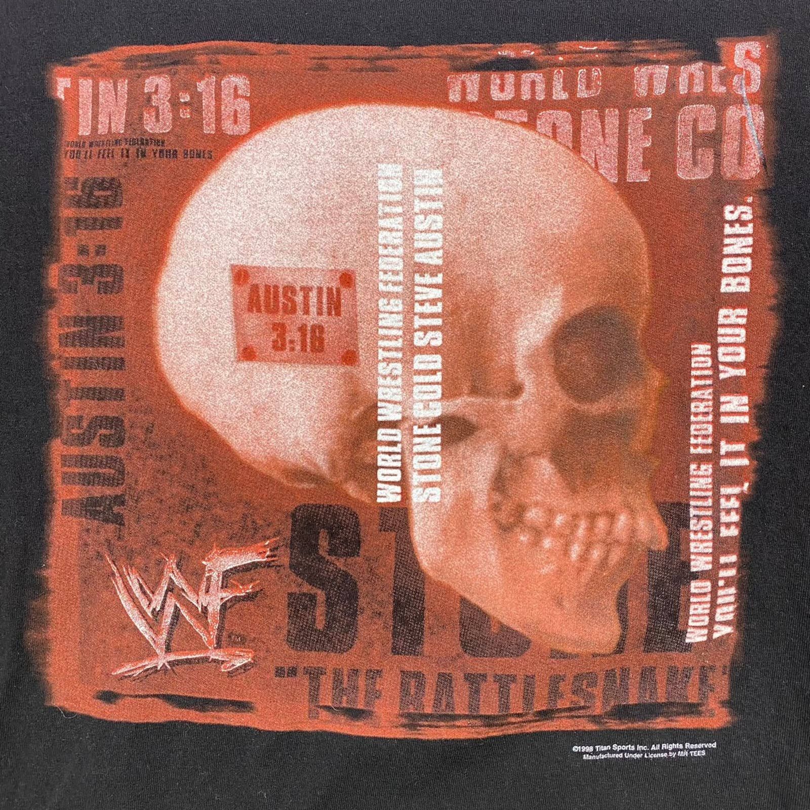 Vintage × WWE × WWF Vintage WWF Stone Cold Steve Austin 3:16 Skull Tee Size US L / EU 52-54 / 3 - 3 Thumbnail