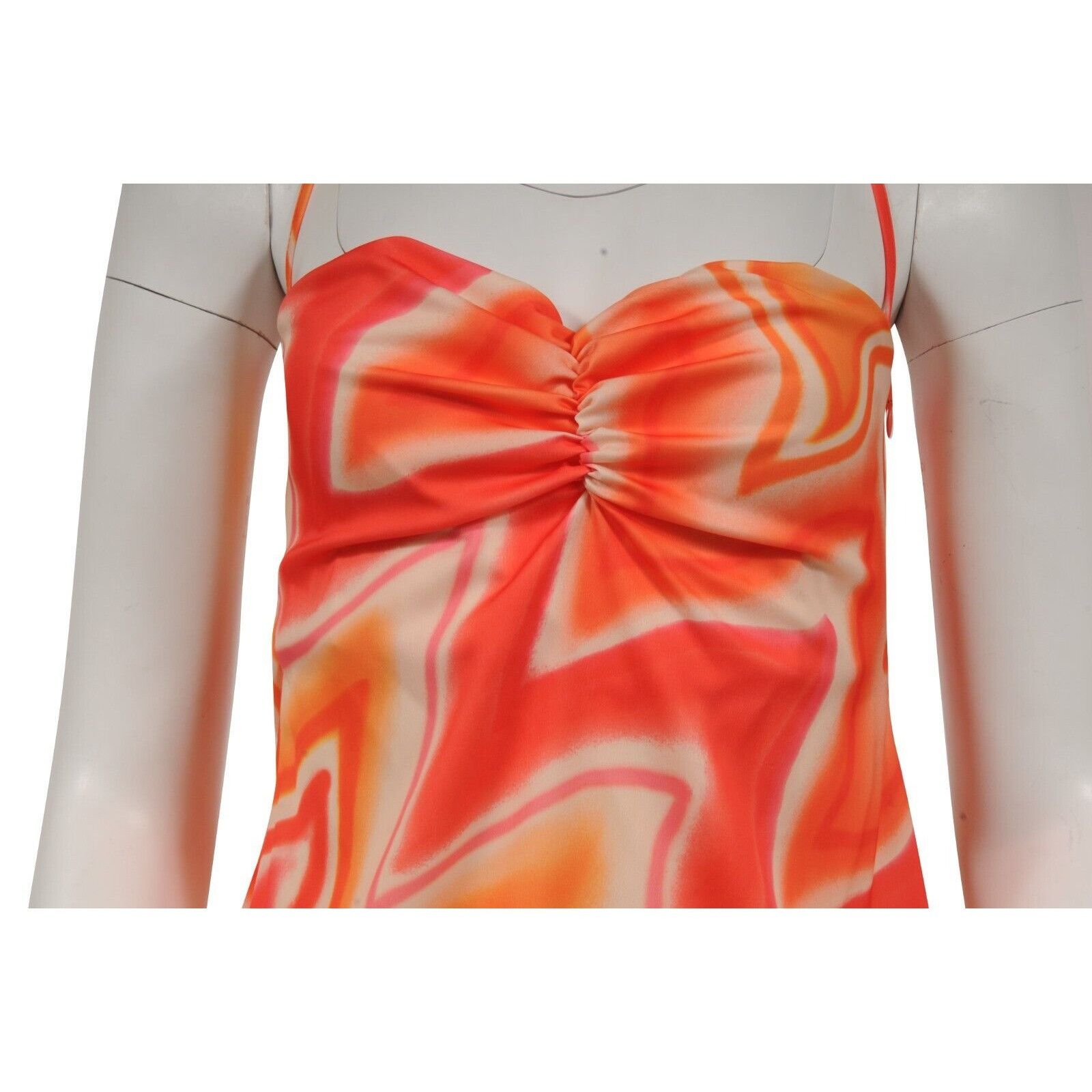 Fiorucci Orange Red Pink Desert Heat Mini Dress Size M / US 6-8 / IT 42-44 - 4 Thumbnail