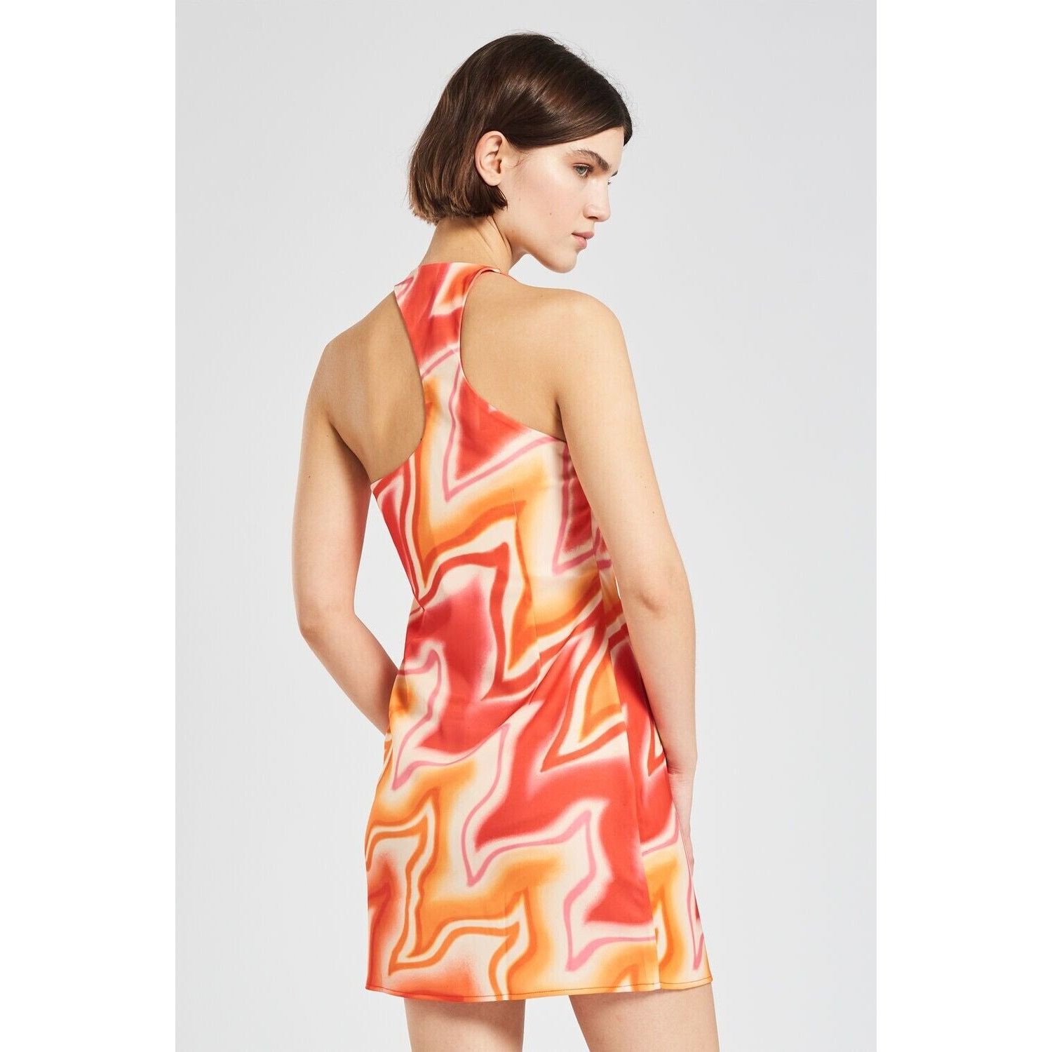 Fiorucci Orange Red Pink Desert Heat Mini Dress Size M / US 6-8 / IT 42-44 - 3 Thumbnail
