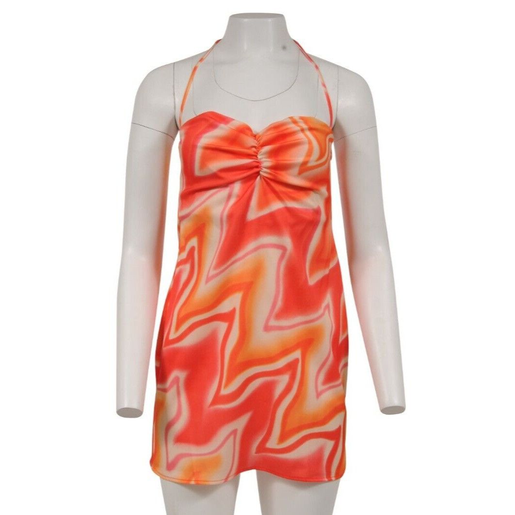 Fiorucci Orange Red Pink Desert Heat Mini Dress Size M / US 6-8 / IT 42-44 - 1 Thumbnail