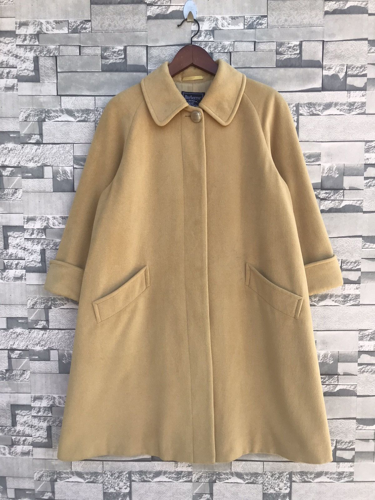 image of Burberry Wool Long Coat, Women's (Size Large)