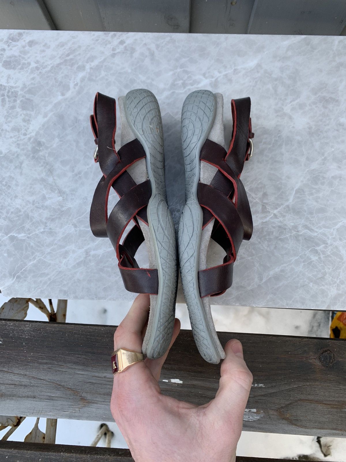 Prada × Vintage Vintage Prada Sandals Vintage Linea Rossa Sport Strap 90s Size US 6 / IT 36 - 4 Thumbnail