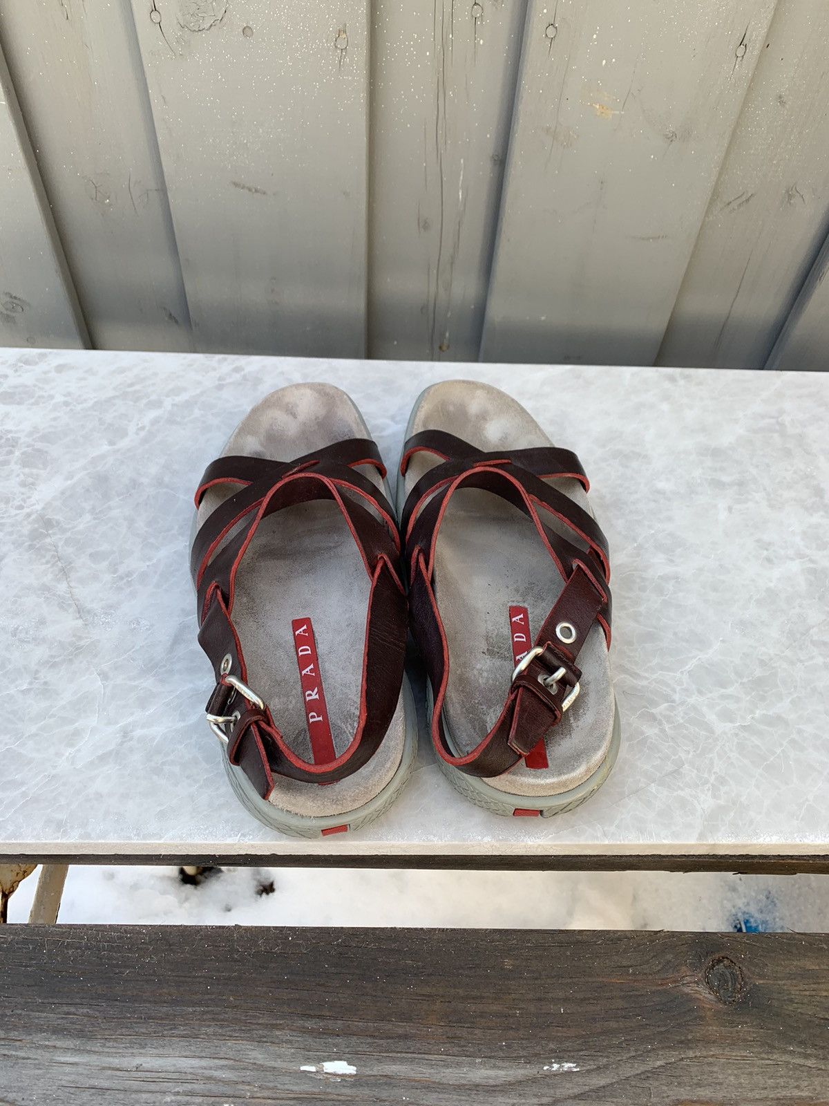 Prada × Vintage Vintage Prada Sandals Vintage Linea Rossa Sport Strap 90s Size US 6 / IT 36 - 5 Thumbnail