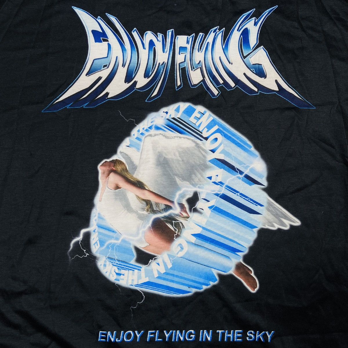 Designer Y2K OVERSIZED ENJOY FLYING RARE TEE - № 229 Size US XL / EU 56 / 4 - 4 Thumbnail