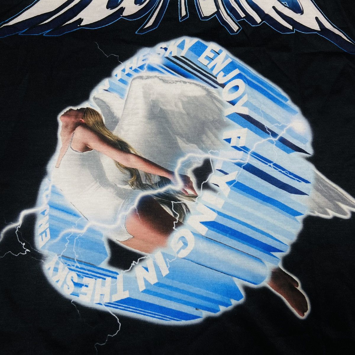Designer Y2K OVERSIZED ENJOY FLYING RARE TEE - № 229 Size US XL / EU 56 / 4 - 5 Thumbnail