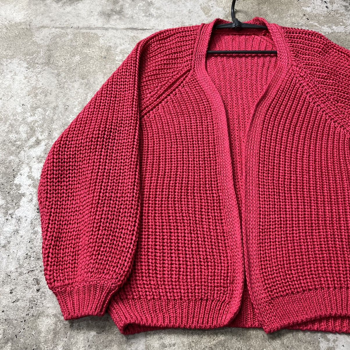 Vintage 90s OVERSIZED HEAVY KNITTED MINIMAL SWEATER CARDIGAN № 1135 Size US L / EU 52-54 / 3 - 3 Thumbnail