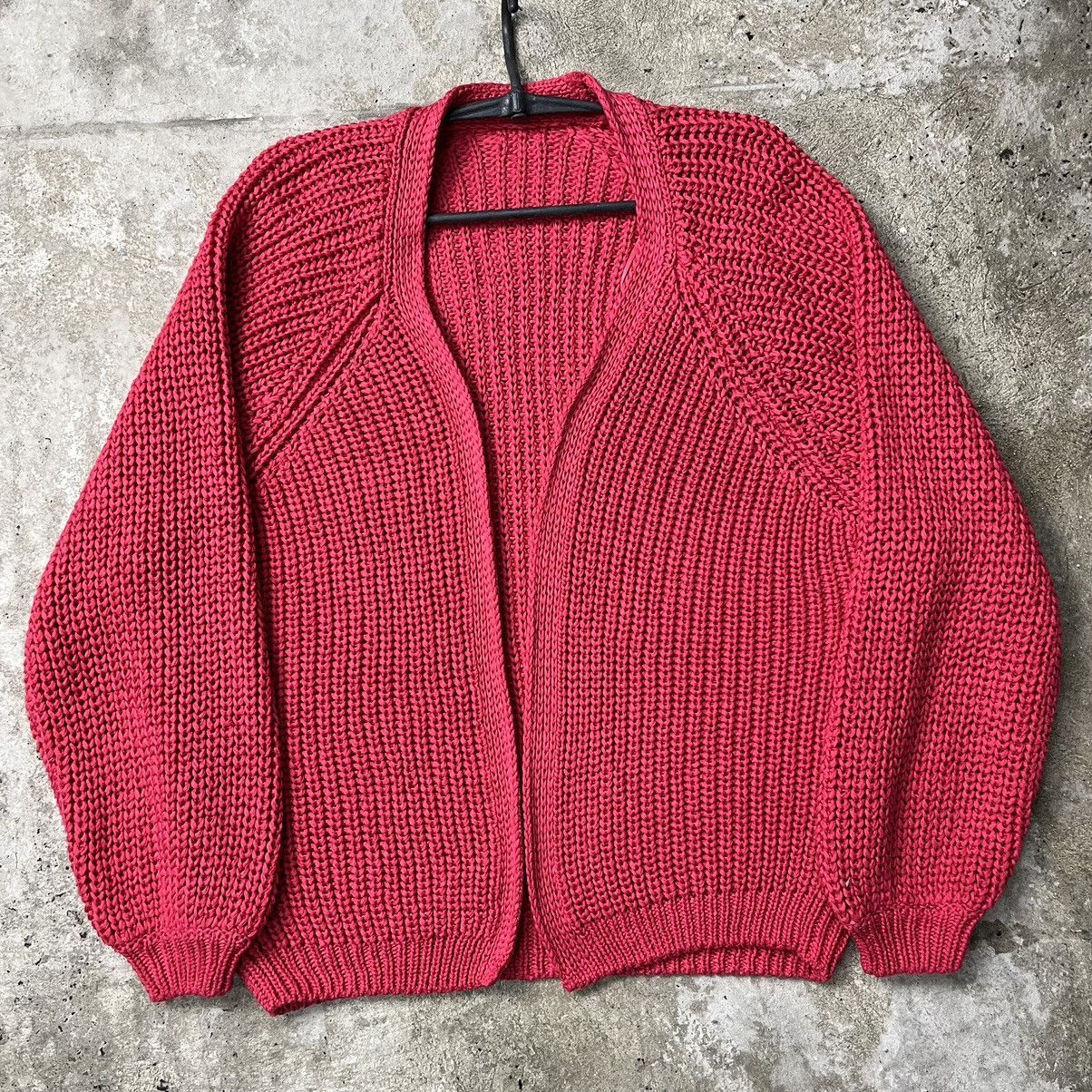 Vintage 90s OVERSIZED HEAVY KNITTED MINIMAL SWEATER CARDIGAN № 1135 Size US L / EU 52-54 / 3 - 2 Thumbnail