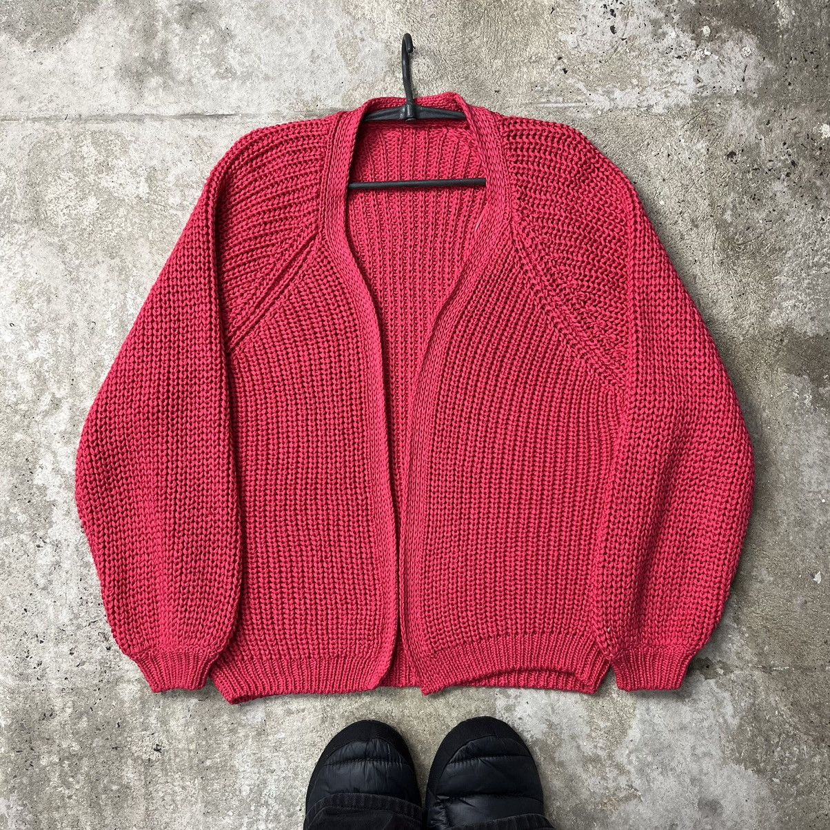 Vintage 90s OVERSIZED HEAVY KNITTED MINIMAL SWEATER CARDIGAN № 1135 Size US L / EU 52-54 / 3 - 1 Thumbnail
