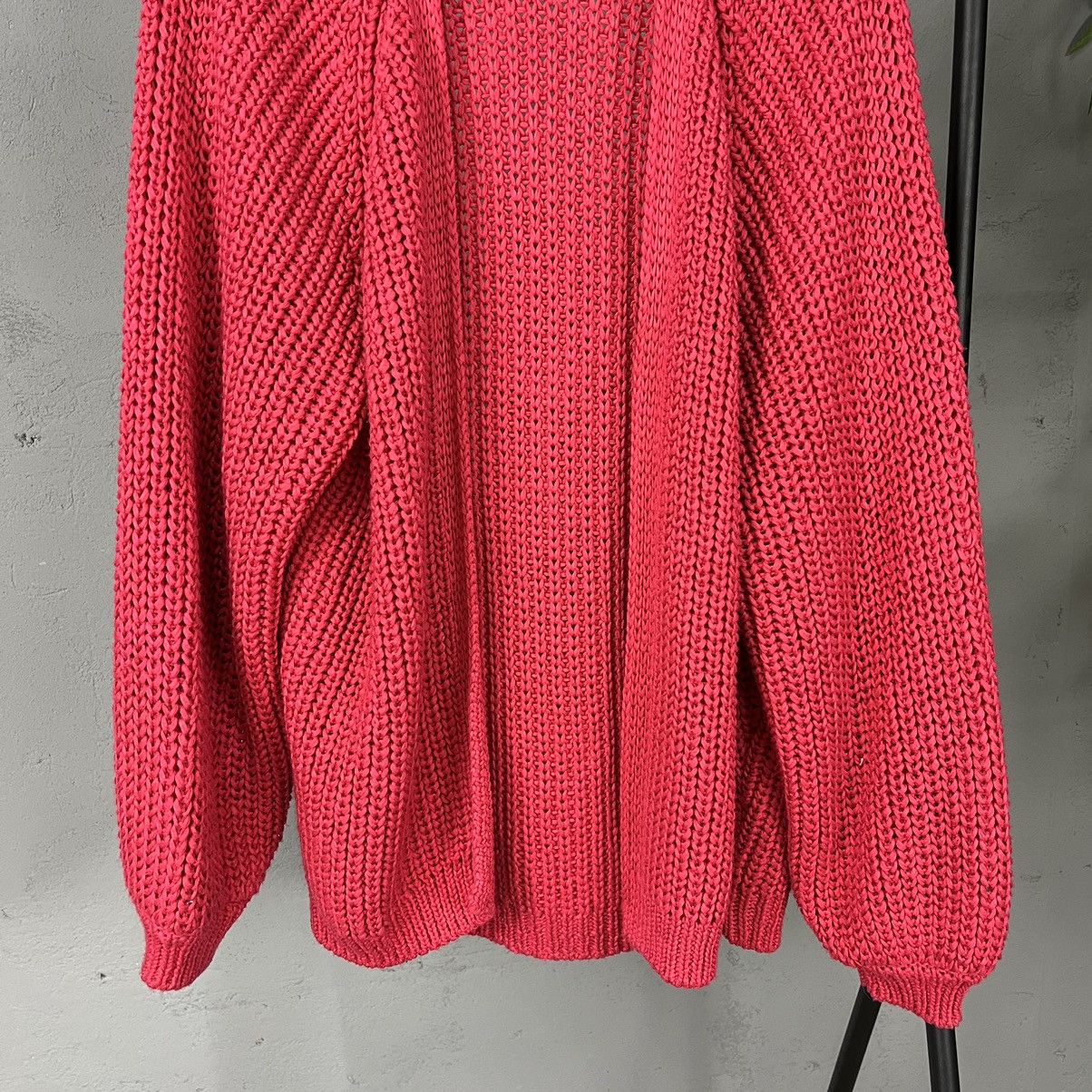 Vintage 90s OVERSIZED HEAVY KNITTED MINIMAL SWEATER CARDIGAN № 1135 Size US L / EU 52-54 / 3 - 6 Thumbnail