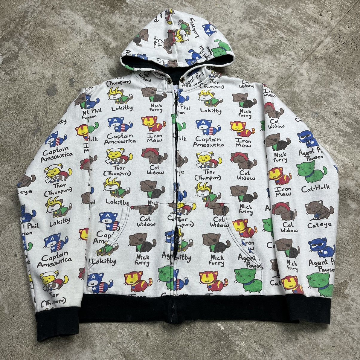 Vintage MARVEL CUTTIE CATS Y2K HOODIE - № 1136 Size US L / EU 52-54 / 3 - 2 Thumbnail