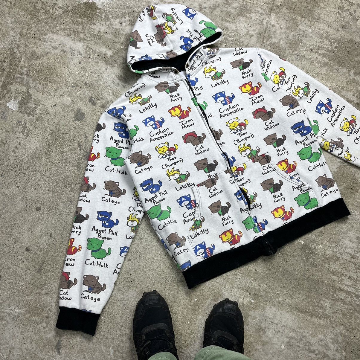 Vintage MARVEL CUTTIE CATS Y2K HOODIE - № 1136 Size US L / EU 52-54 / 3 - 4 Thumbnail