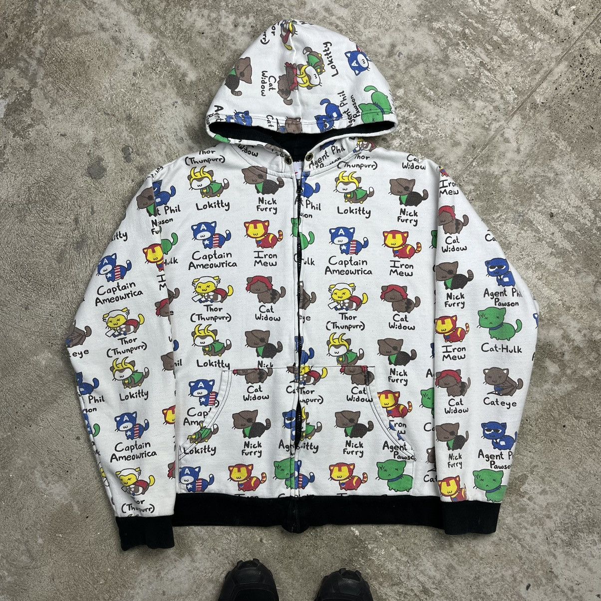 Vintage MARVEL CUTTIE CATS Y2K HOODIE - № 1136 Size US L / EU 52-54 / 3 - 1 Thumbnail