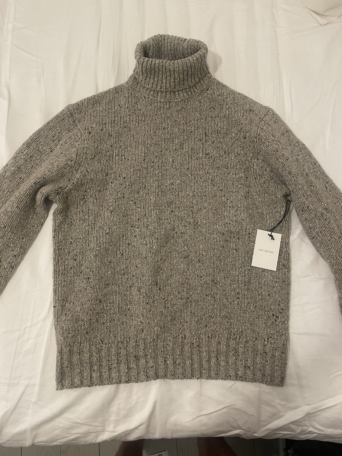 image of Aime Leon Dore Donegal Turtleneck Sweater Oatmeal Fw22 Small, Men's