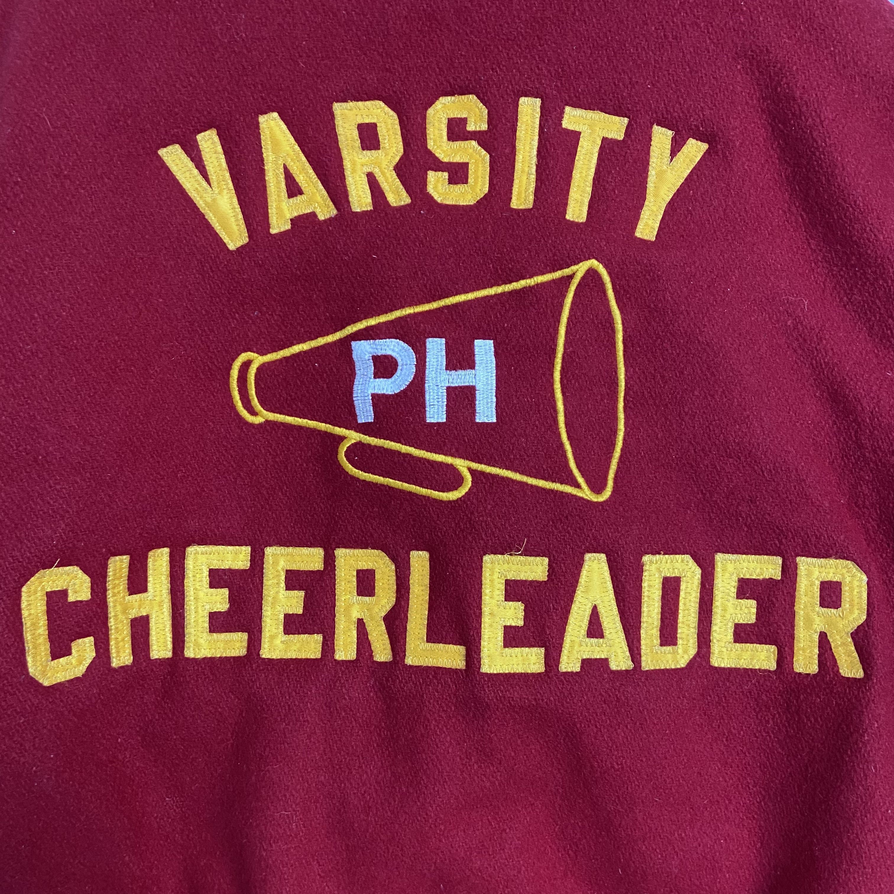 Vintage 1980s CHEERLEADER PENN HILLS VARSITY BOMBER JACKET Size US XL / EU 56 / 4 - 5 Thumbnail