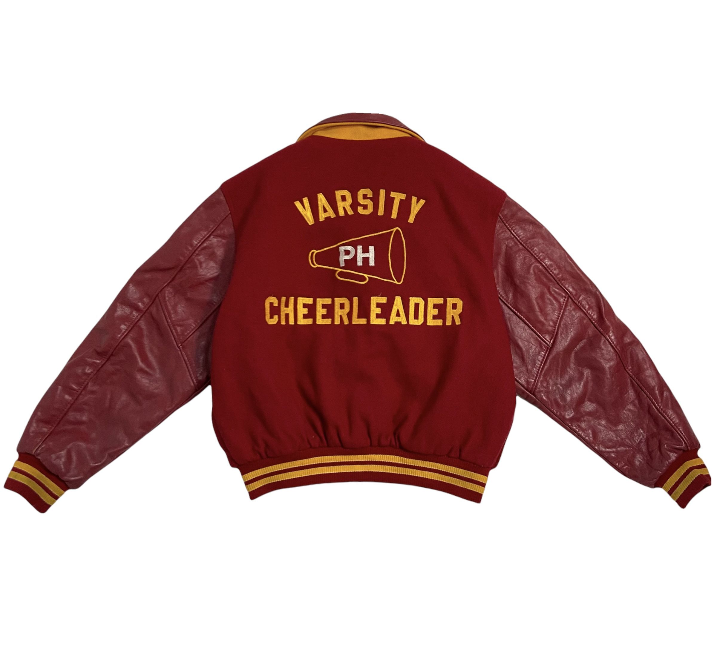 Vintage 1980s CHEERLEADER PENN HILLS VARSITY BOMBER JACKET Size US XL / EU 56 / 4 - 1 Thumbnail