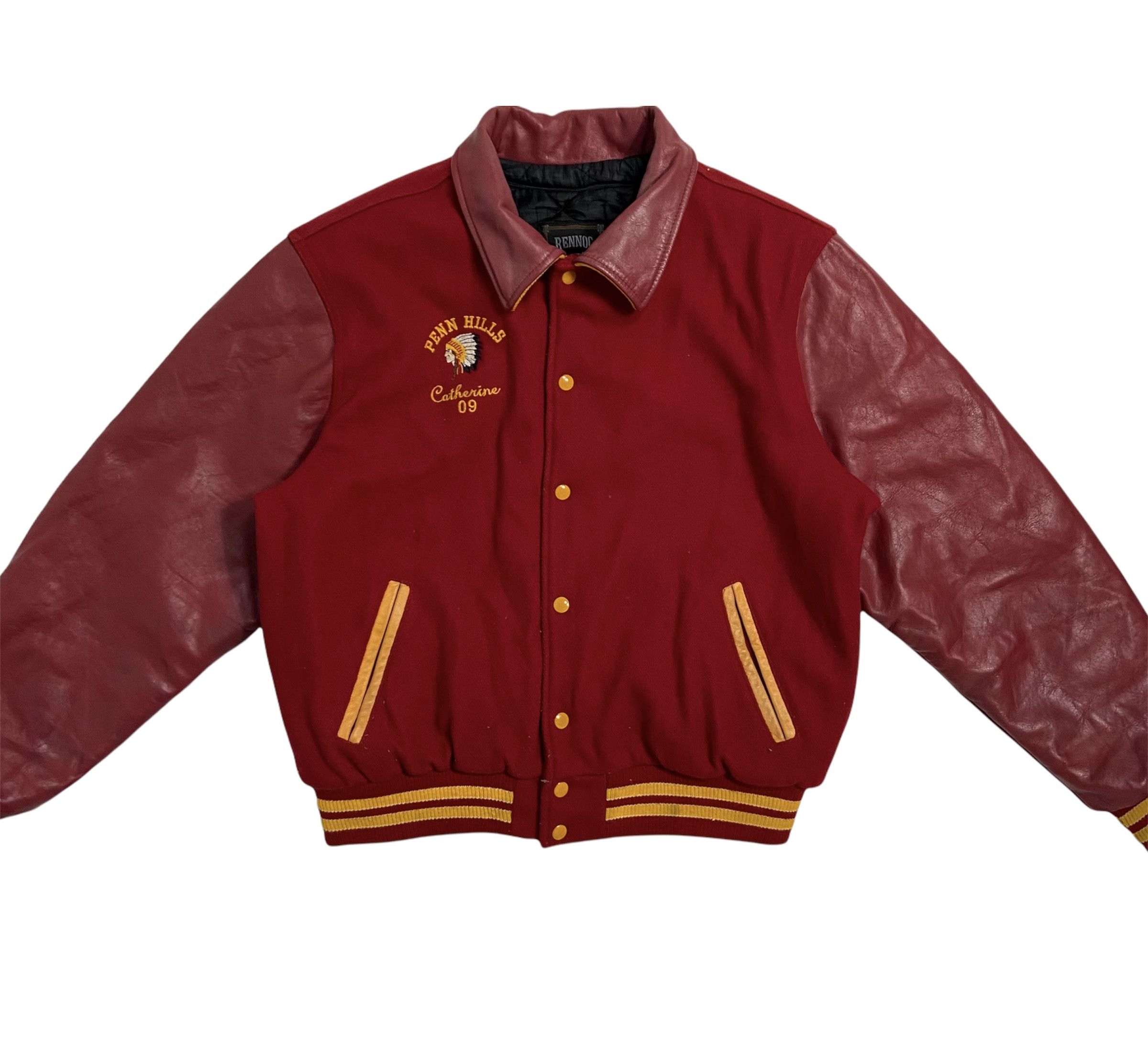 Vintage 1980s CHEERLEADER PENN HILLS VARSITY BOMBER JACKET Size US XL / EU 56 / 4 - 2 Thumbnail