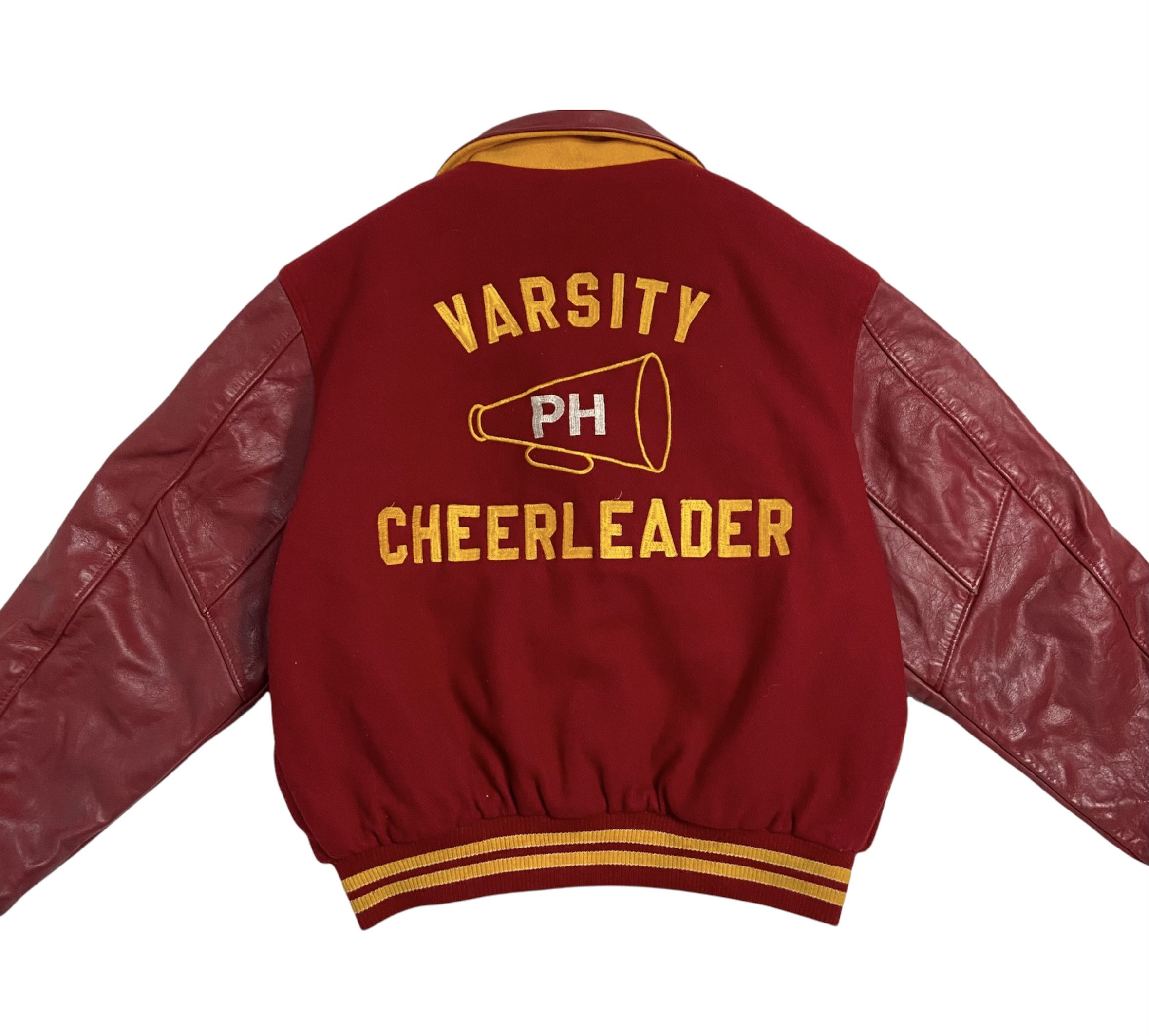 Vintage 1980s CHEERLEADER PENN HILLS VARSITY BOMBER JACKET Size US XL / EU 56 / 4 - 3 Thumbnail