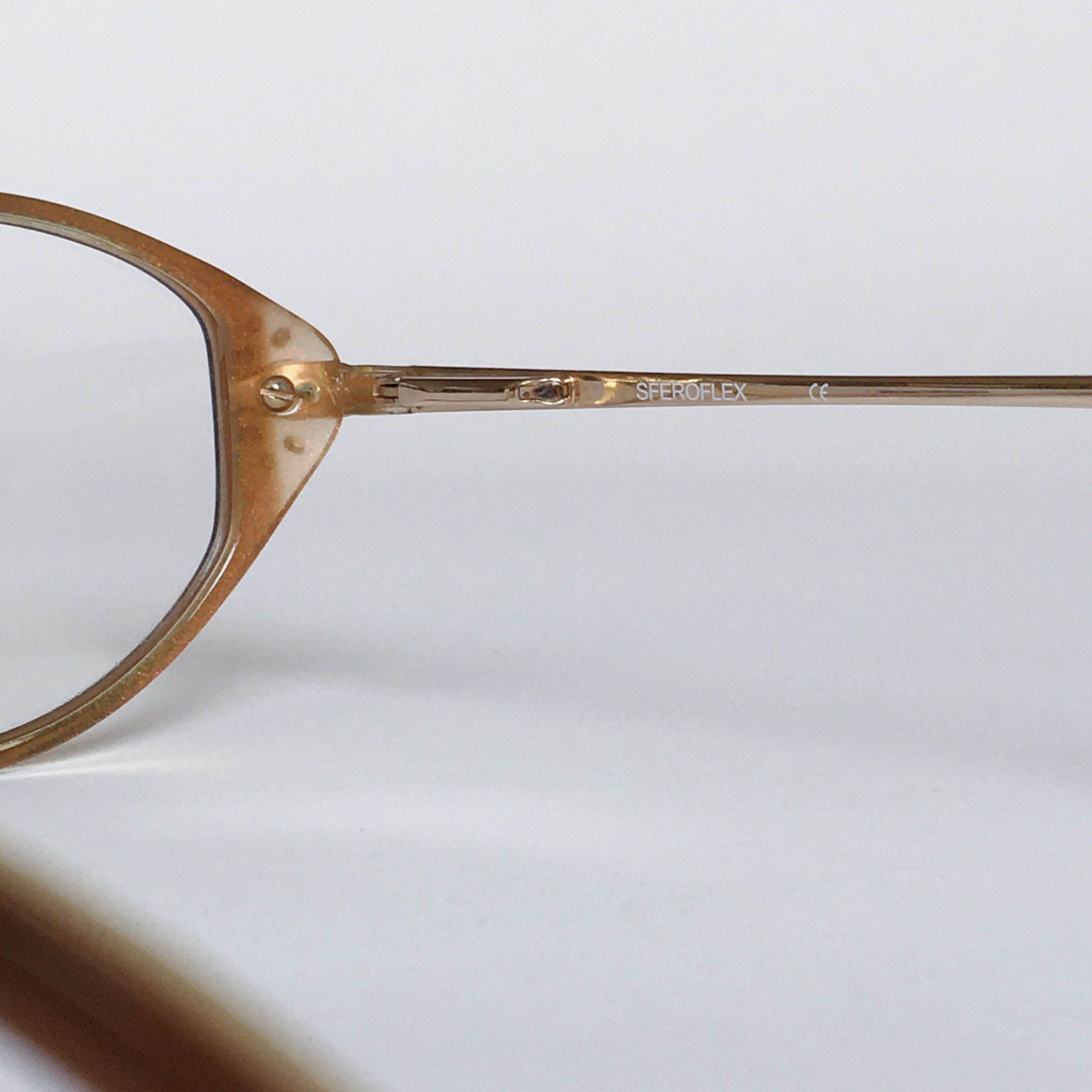 Vintage Sferoflex Vintage Cat-eye Glasses Beige Brown Frame 80s NOS Size ONE SIZE - 6 Thumbnail