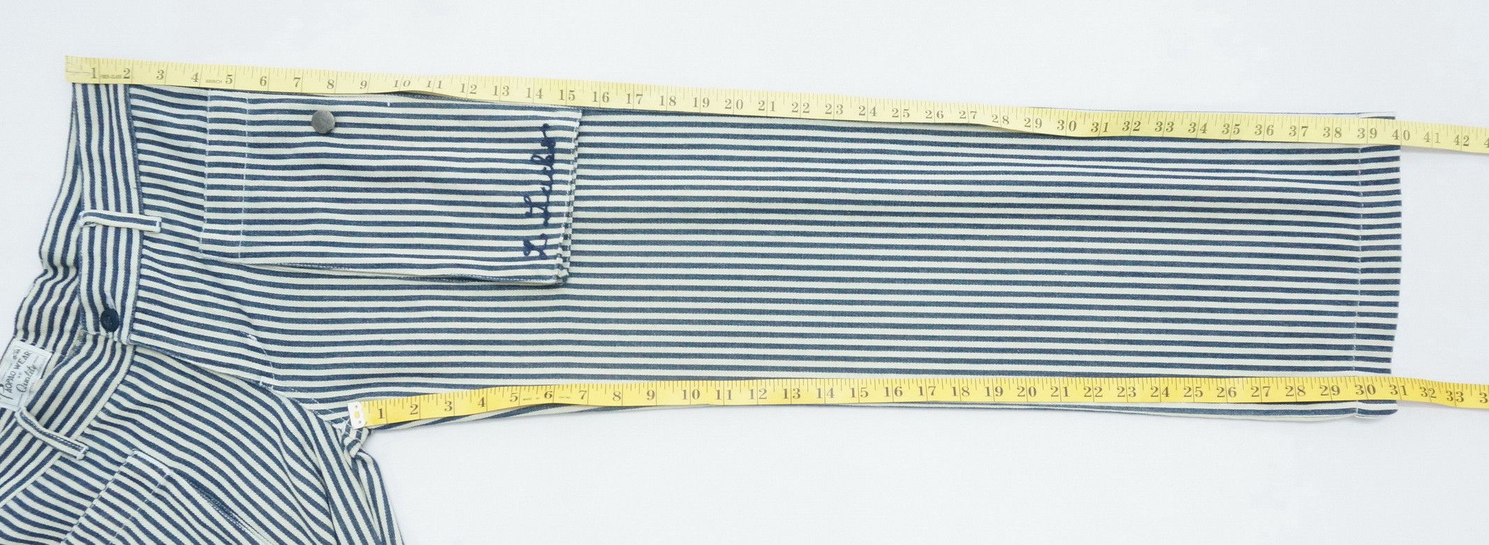 Japanese Brand LADY LUCK Japan Striped Women's Lightweight Denim Size US 31 - 13 Thumbnail