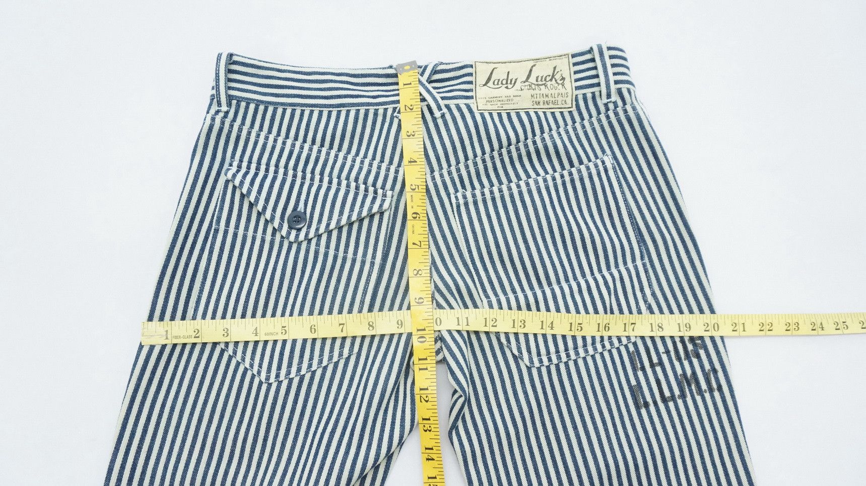 Japanese Brand LADY LUCK Japan Striped Women's Lightweight Denim Size US 31 - 15 Thumbnail