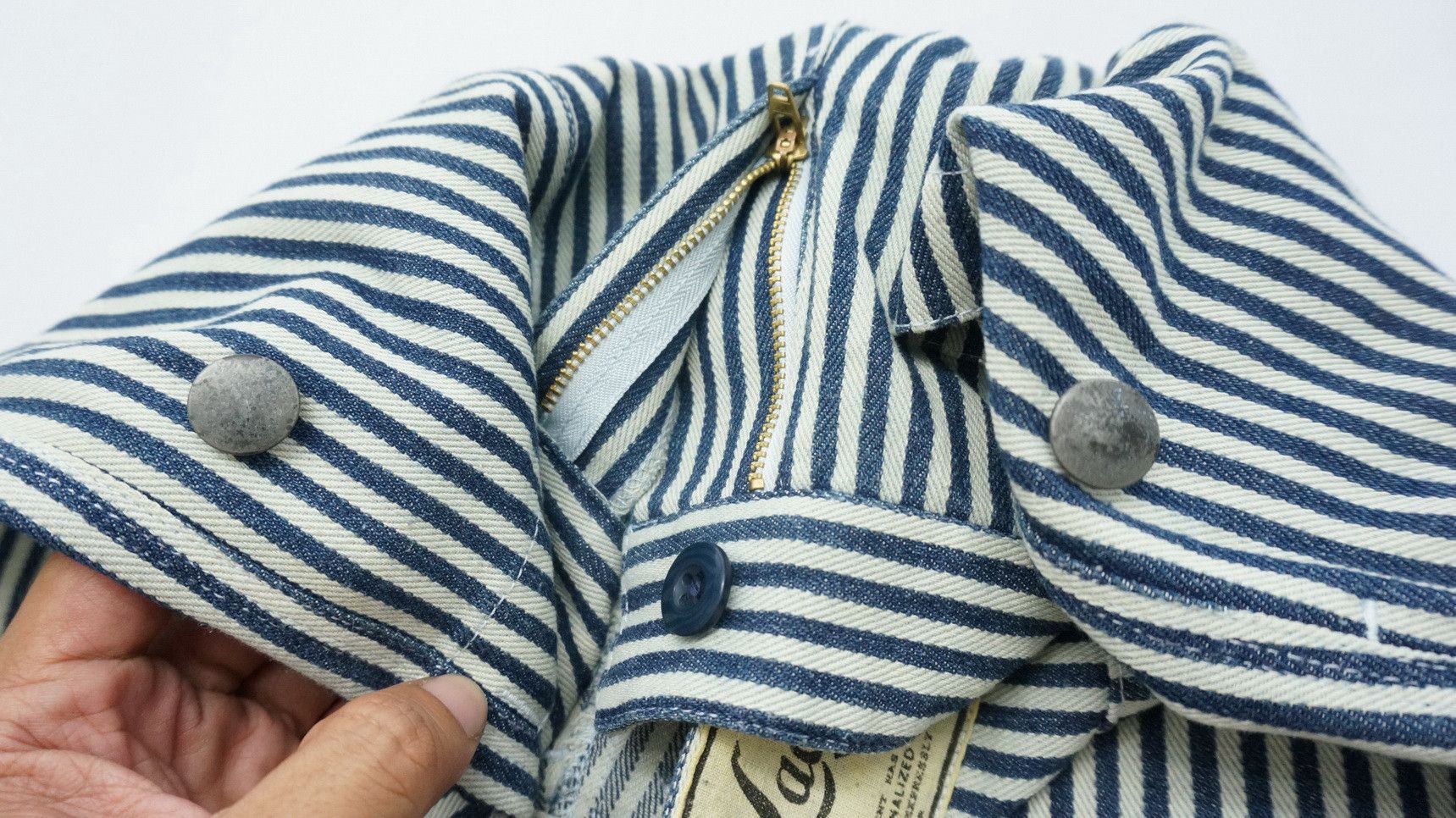 Japanese Brand LADY LUCK Japan Striped Women's Lightweight Denim Size US 31 - 17 Thumbnail