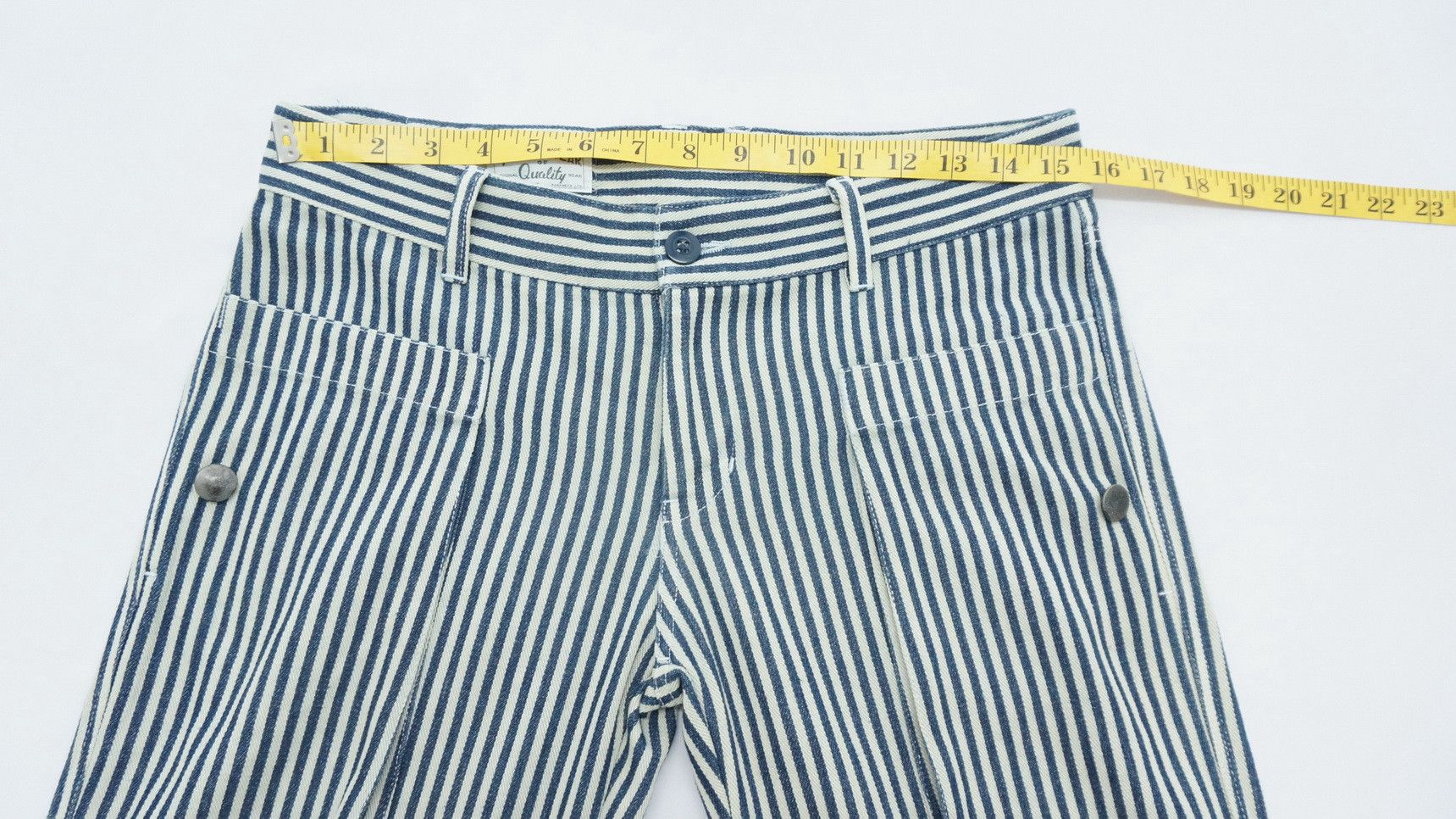 Japanese Brand LADY LUCK Japan Striped Women's Lightweight Denim Size US 31 - 11 Thumbnail